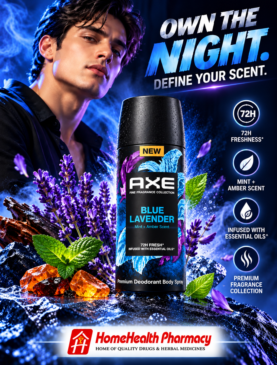 AXE Blue Lavender โ Fine Fragrance Collection Premium Deodorant Body Spray