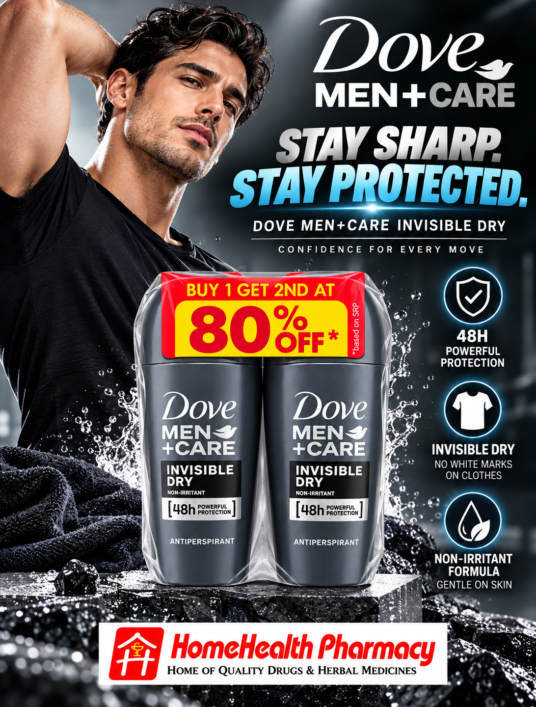 DOVE MEN+CARE INVISIBLE DRY – ANTIPERSPIRANT TWIN PACK
