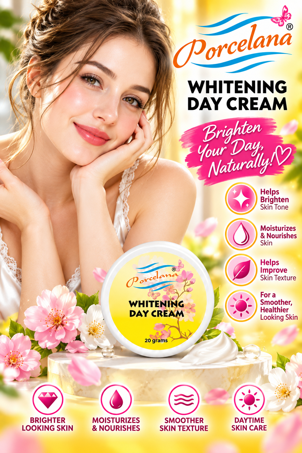 PORCELANA WHITENING DAY CREAM โ 20 GRAMS