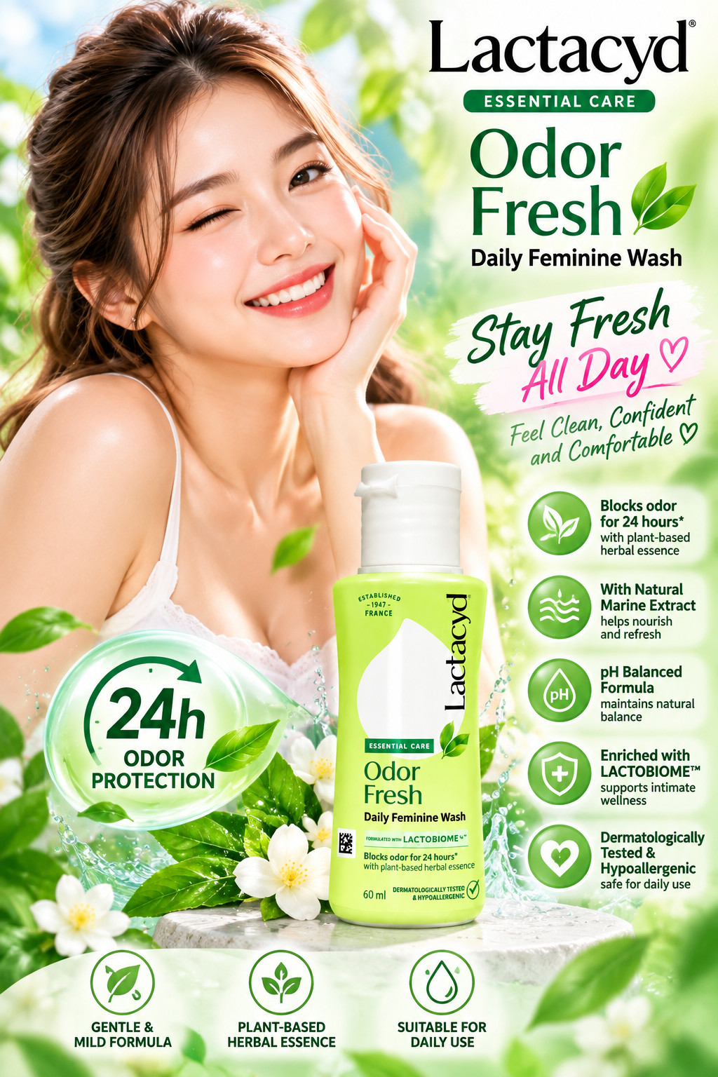 LACTACYD ODOR FRESH – DAILY FEMININE WASH (60 mL)