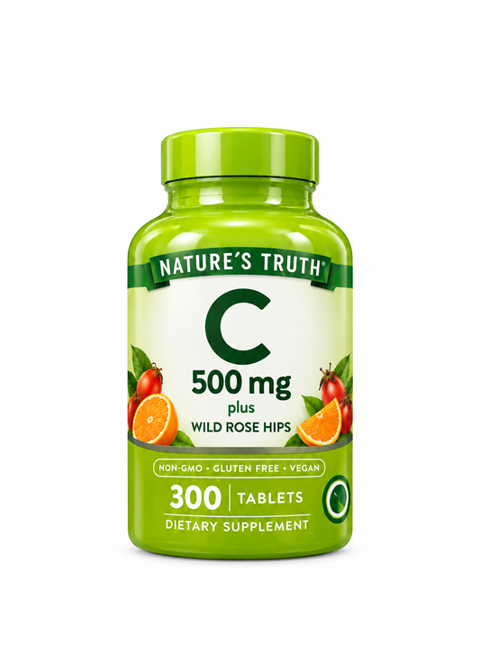NATURE'S TRUTH
VITAMIN C WITH WILD
ROSEHIPS
500MG 300CT