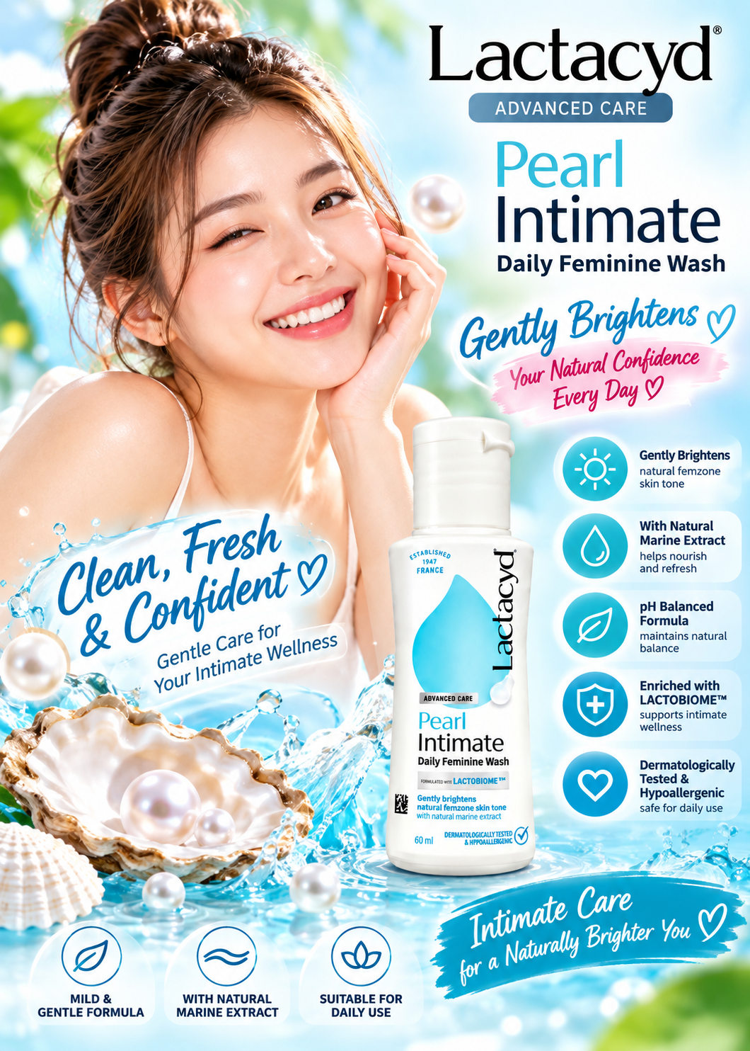 LACTACYD PEARL INTIMATE – DAILY FEMININE WASH (60 mL)