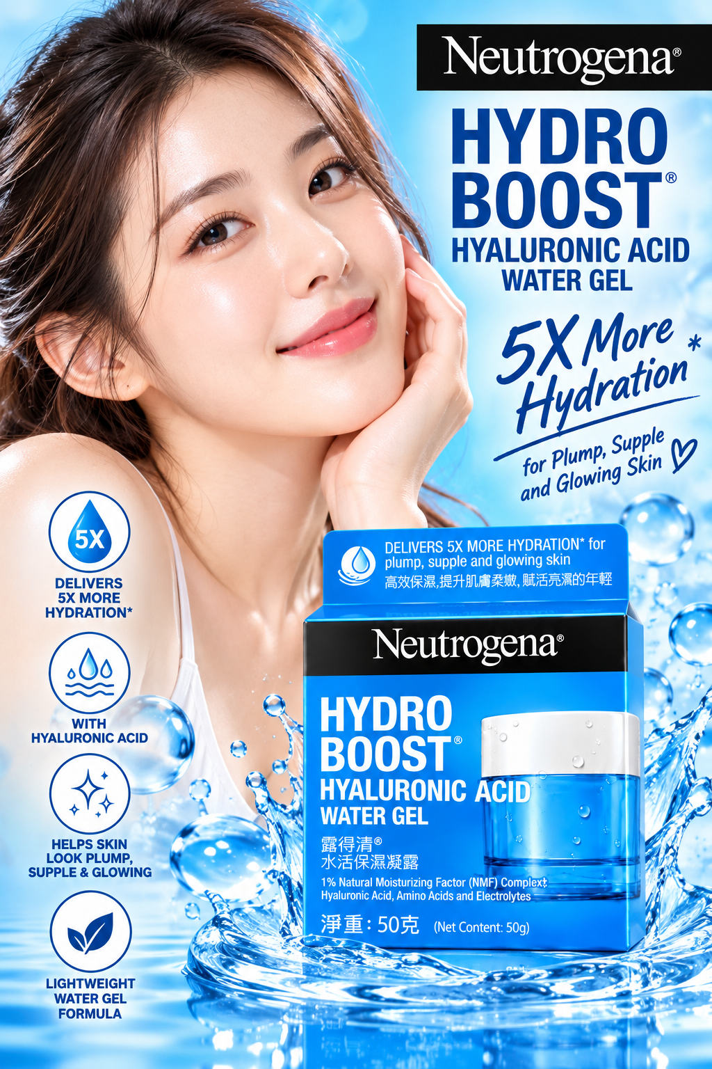 Neutrogena Hydro Boost Hyaluronic Acid Water Gel – 50g
