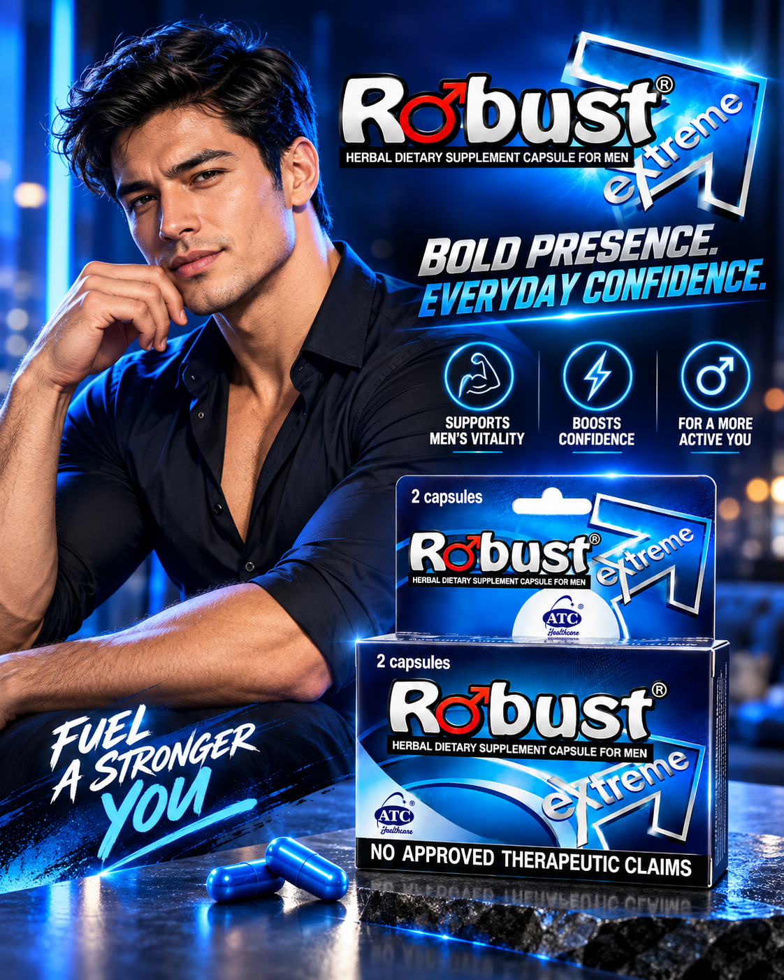 ROBUST EXTREME – Herbal Dietary Supplement for Men (2 Capsules)