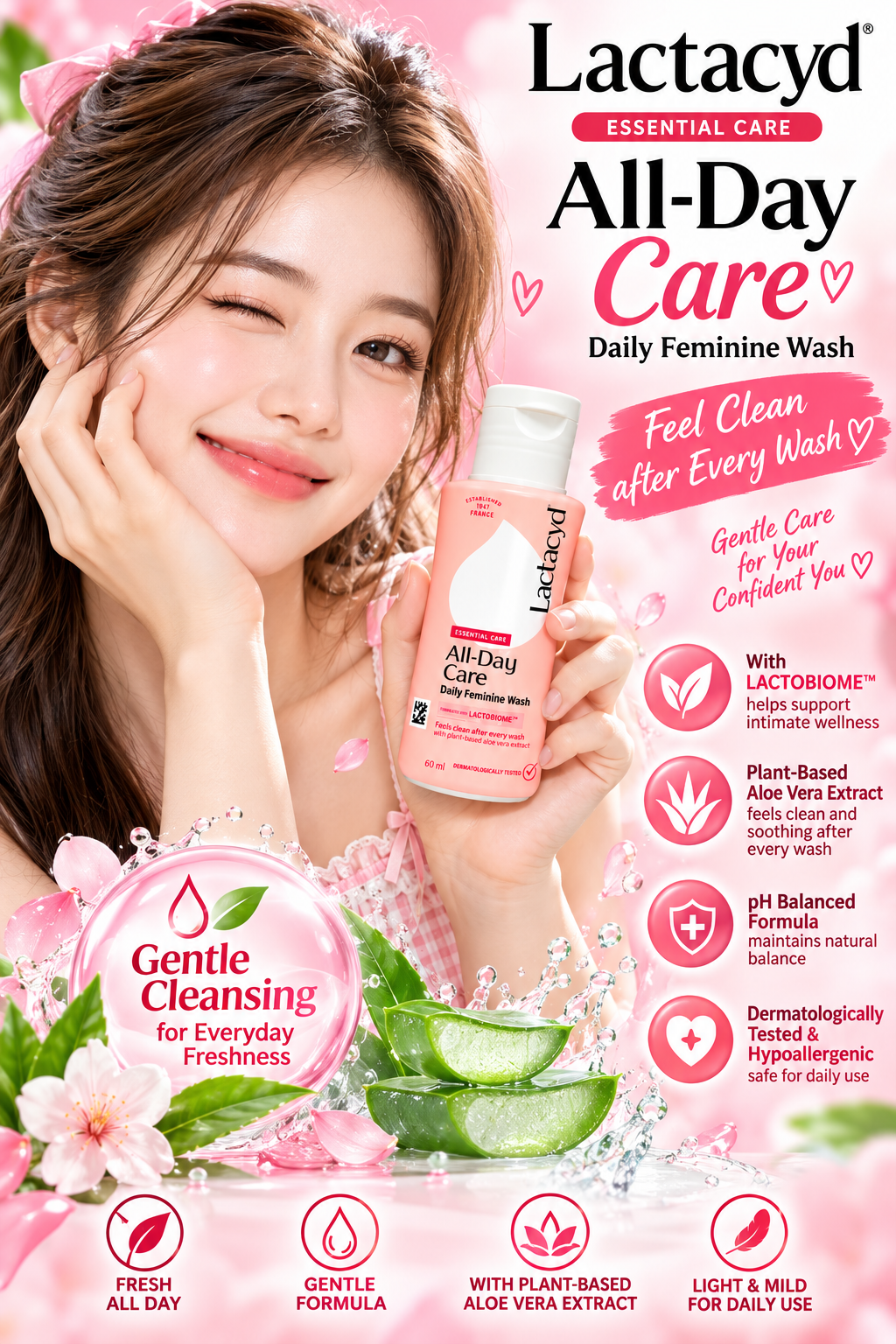 LACTACYD ALL-DAY CARE – DAILY FEMININE WASH (60 mL)