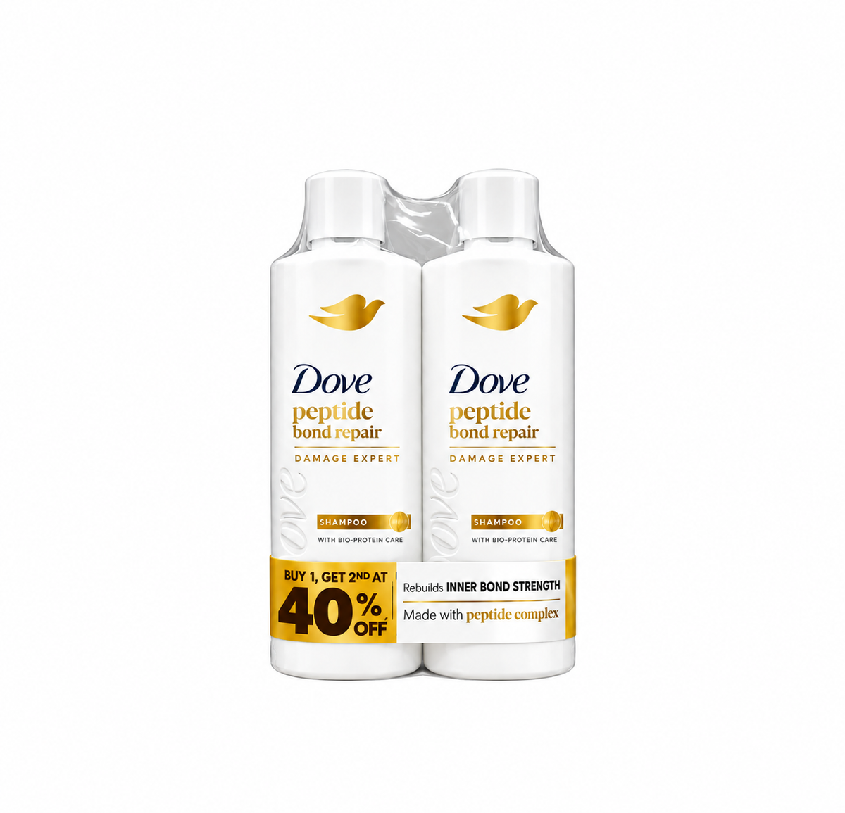 DOVE PEPTIDE BOND REPAIR SHAMPOO – DAMAGE EXPERT TWIN PACK