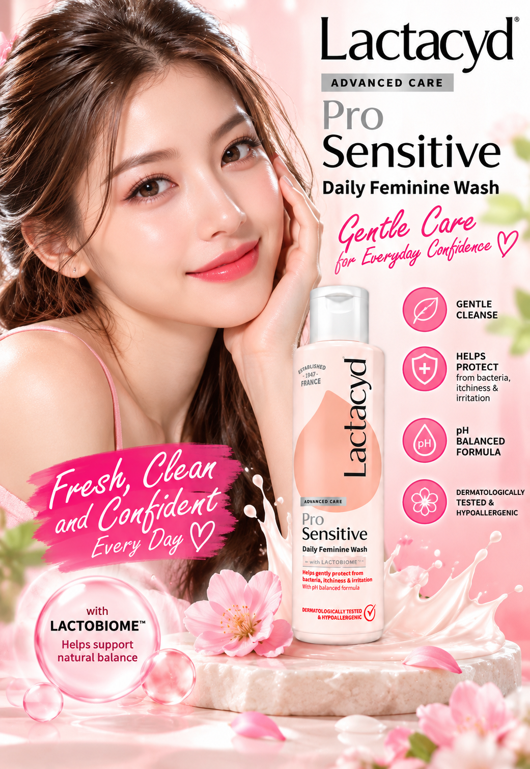 Lactacyd Advanced Care Pro Sensitive Daily Feminine Wash – 250mL