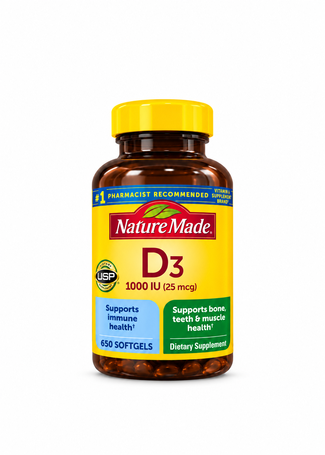 NATURE MADE
VITAMIN D3
LODO U (25MCG) 650CT