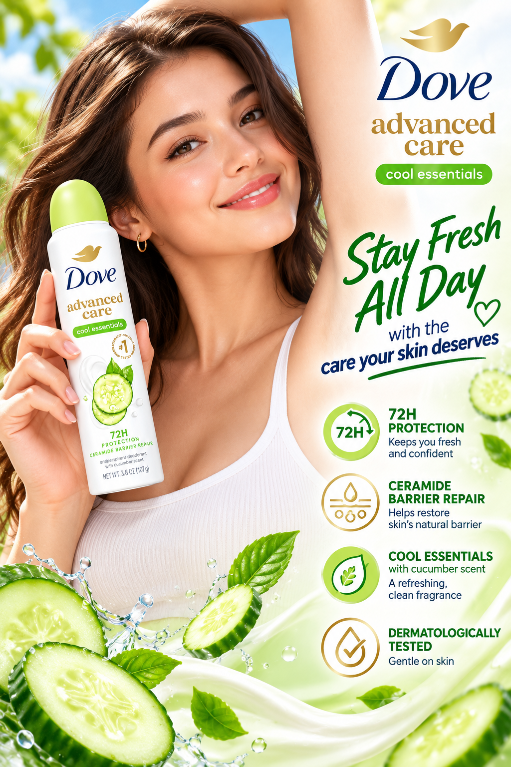 Dove Advanced Care Cool Essentials Antiperspirant Deodorant Spray – 107g