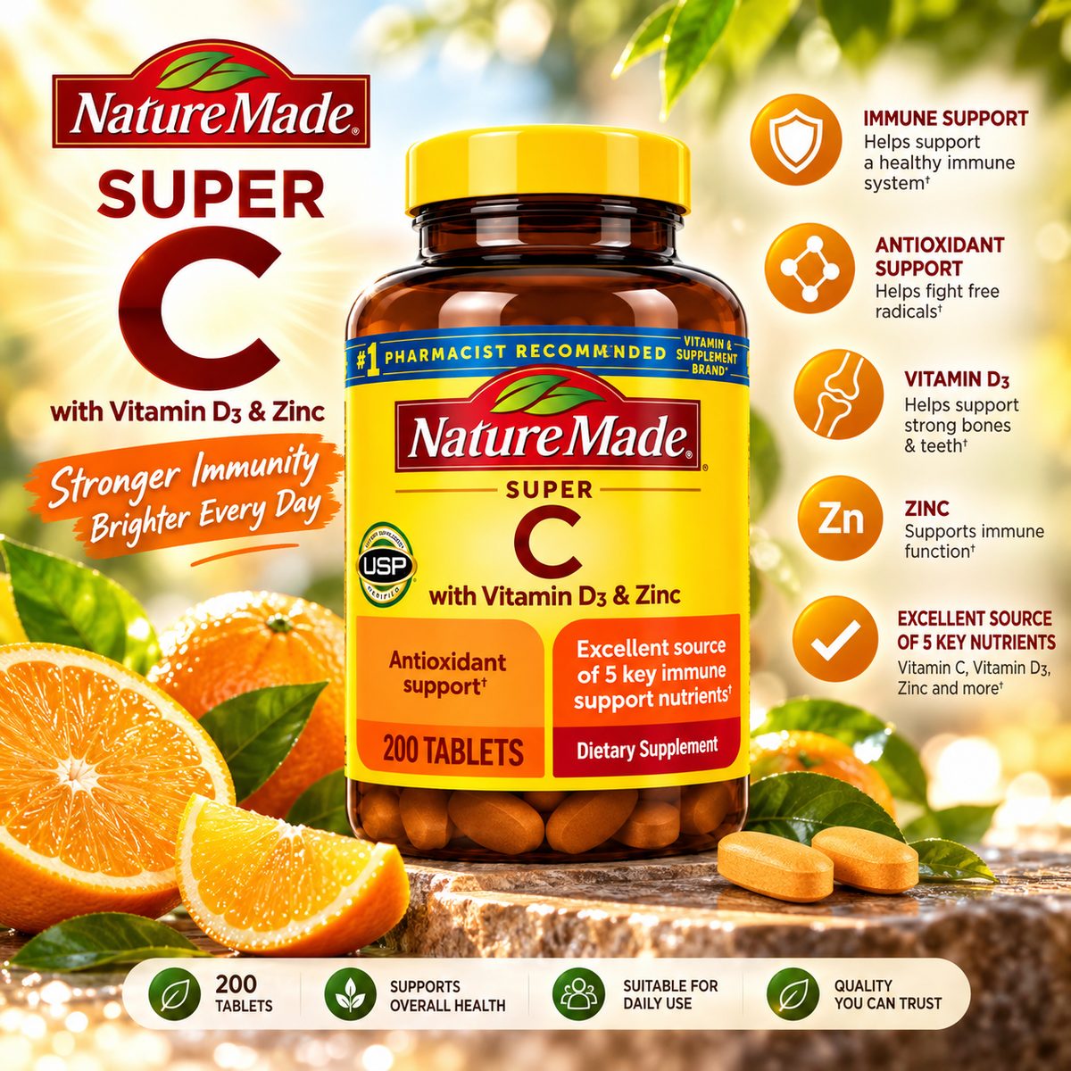 NATURE MADE
SUPER C
IMMUNE
COMPLEX 200CT