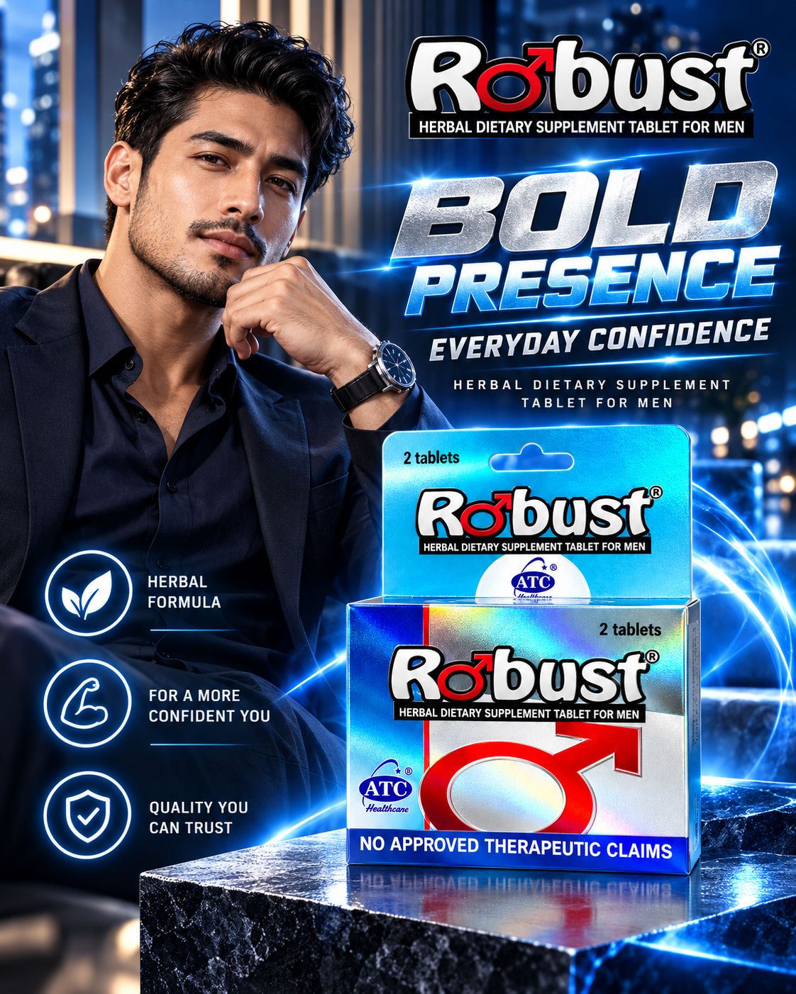 ROBUST – Herbal Dietary Supplement for Men (2 Tablets)
