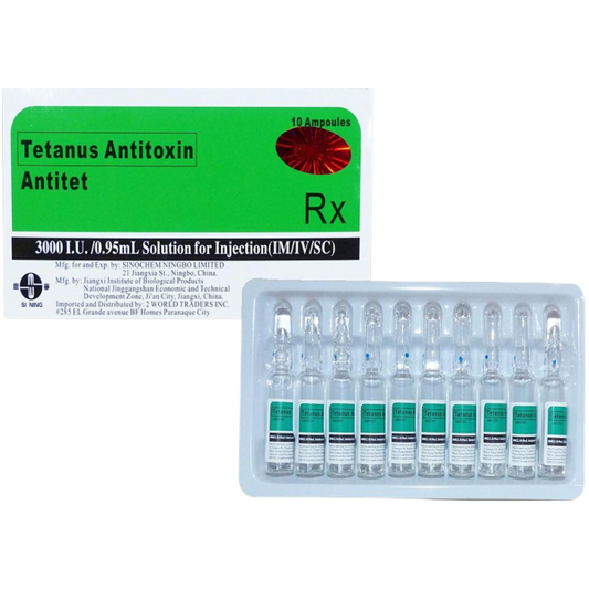 ANTITET 3000IU Tetanus Antitoxin Refined 3000IU / 0.95mL Solution for IV/IM/SC Injection 0.95mL 10's