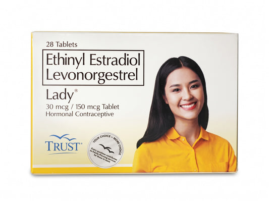 LADY® – 28 Tablets
Ethinyl Estradiol 30 mcg + Levonorgestrel 150 mcg
