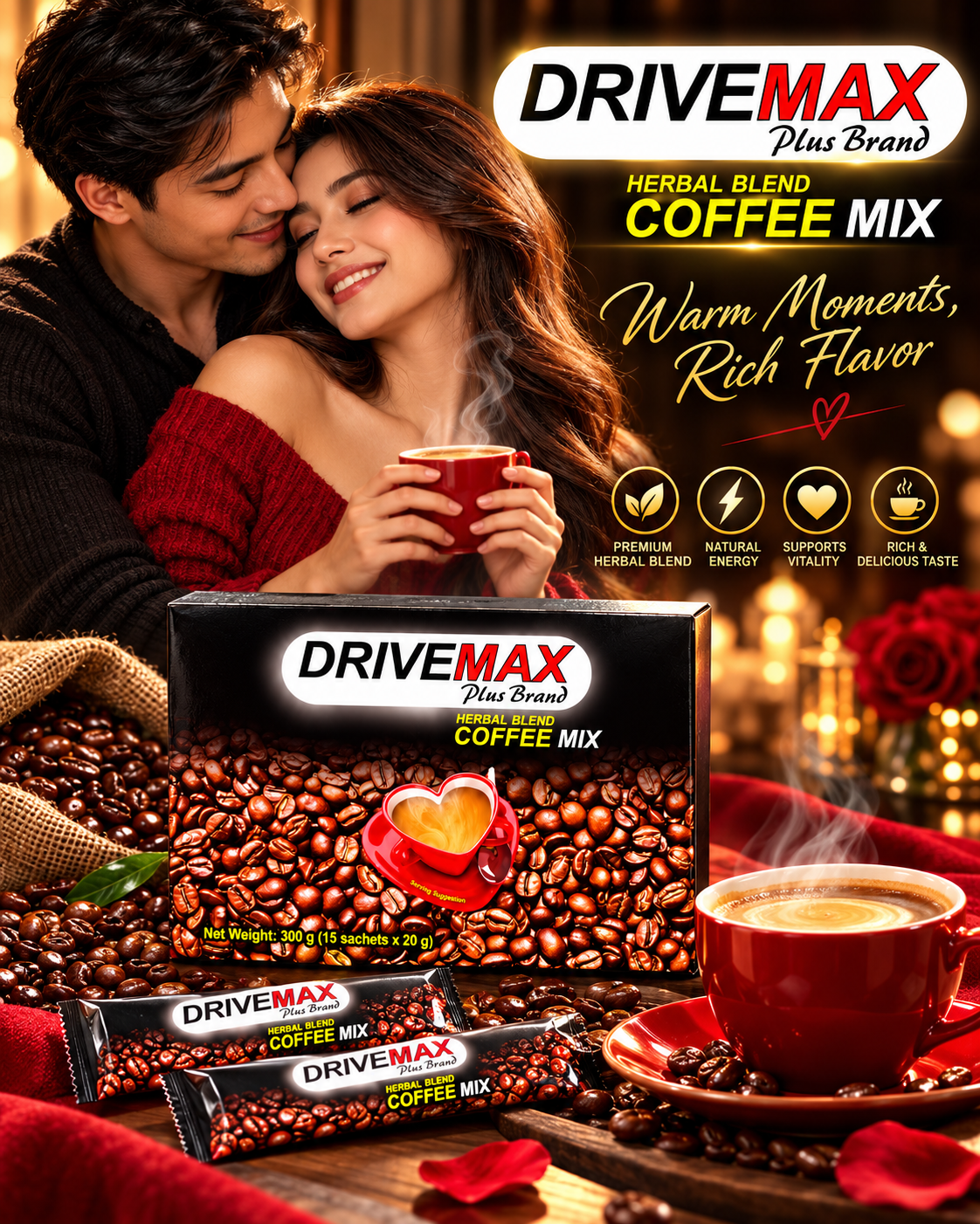 DRIVEMAX Plus Brand – Herbal Blend Coffee Mix