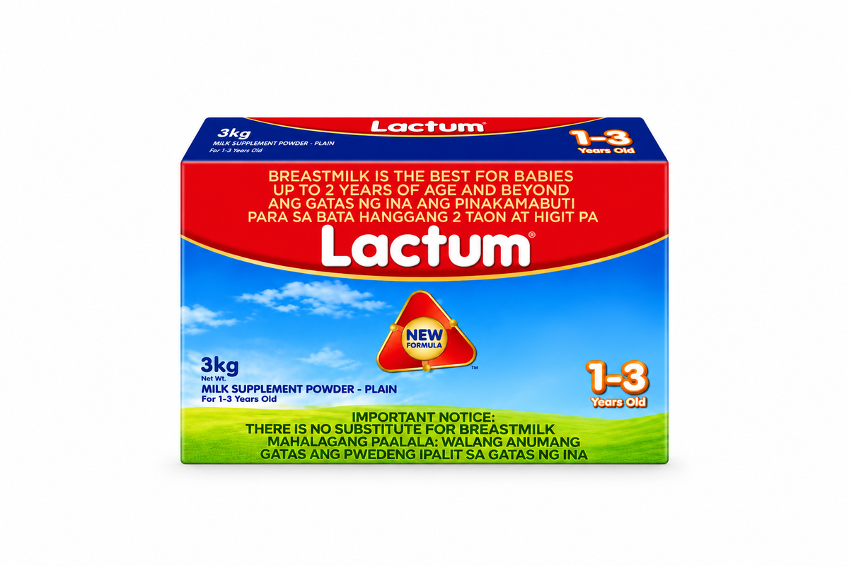 Lactum Milk Supplement Powder – Plain (1–3 Years Old) | 3 kg