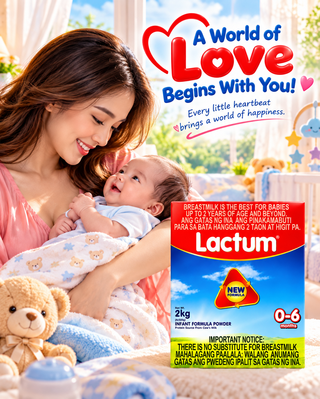 LACTUM INFANT FORMULA POWDER 2KG (0–6 MONTHS)